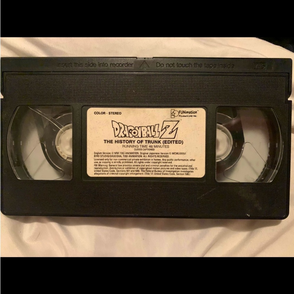 Rare Dragon Ball Z History Of Trunks Edited VHS Movie